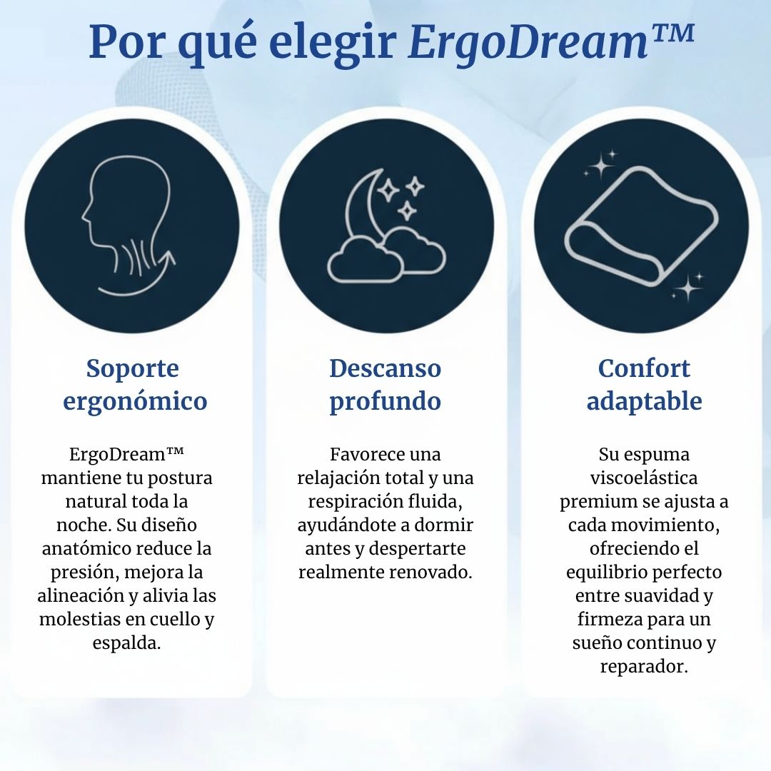 Alinea tu cuello y duerme profundo desde la primera noche con ErgoDream™